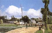 Camille Pissarro Riparian scenery on Spain oil painting artist